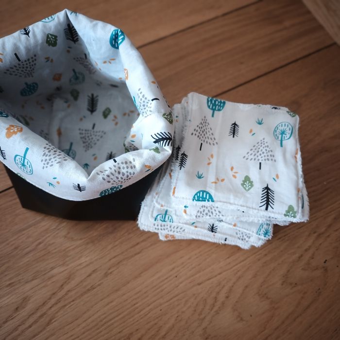 16 lingettes lavables plus sa paniere - photo numéro 2