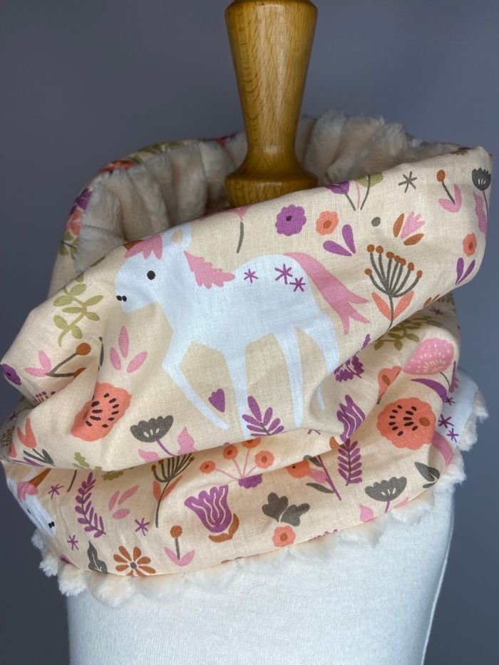 Snood enfant tour de cou bébé licorne - photo numéro 2