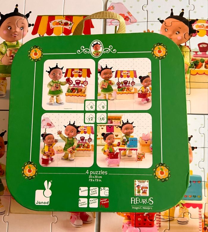 4 puzzles évolutifs les p’tites filles Janod - photo numéro 2