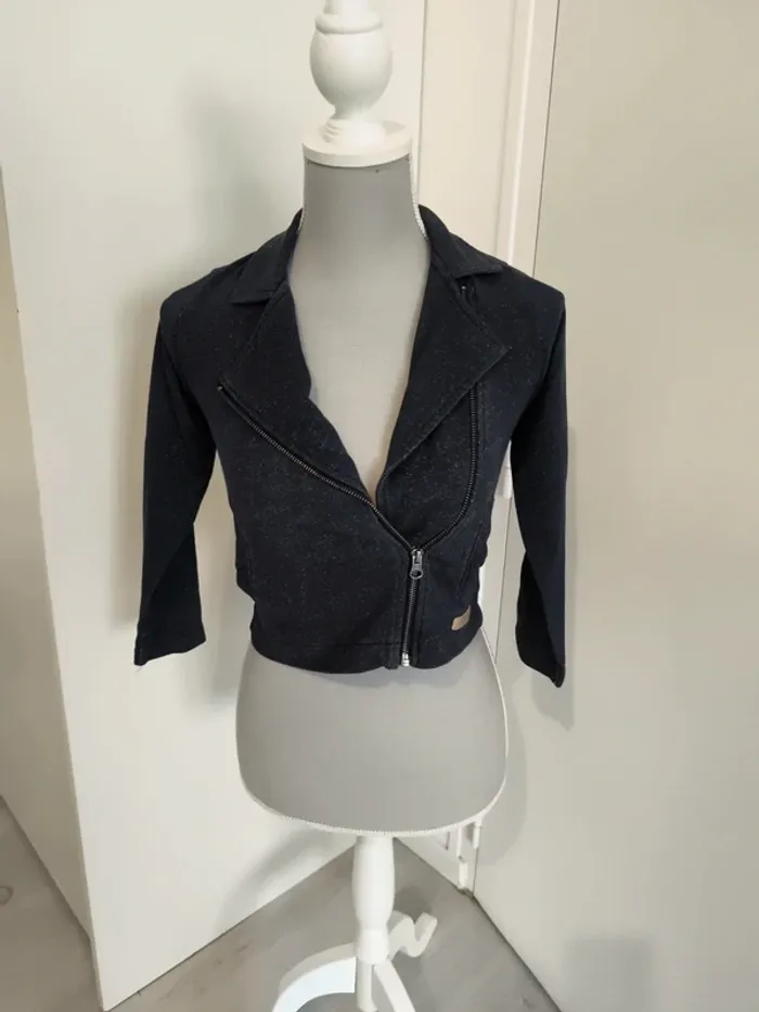 Gilet bleu pailleté fille