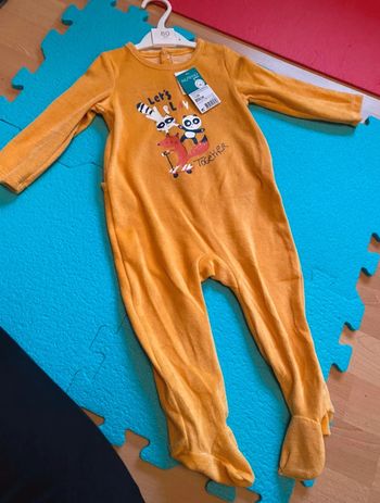 Pyjama en velours « Let’s Play Together » In Extenso Taille 80