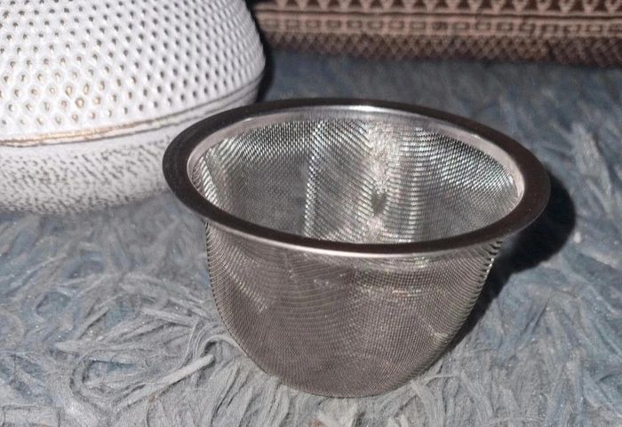 Théière en fonte blanc ,doré et noire style vintage - photo numéro 6