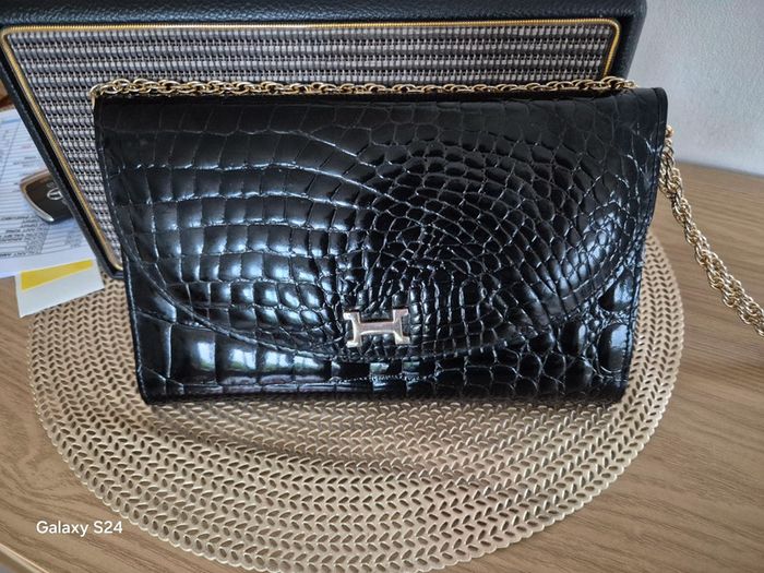 Sac vintage crocodile en cuir pourchet - photo numéro 8
