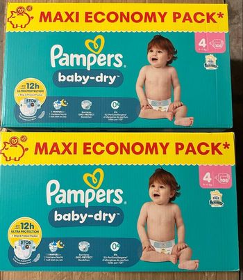 Lot de 02 cartons Pampers T4 maxi