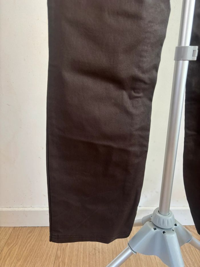 Pantalon coupe droite simili cuir calzedonia taille 38 marron - photo numéro 12