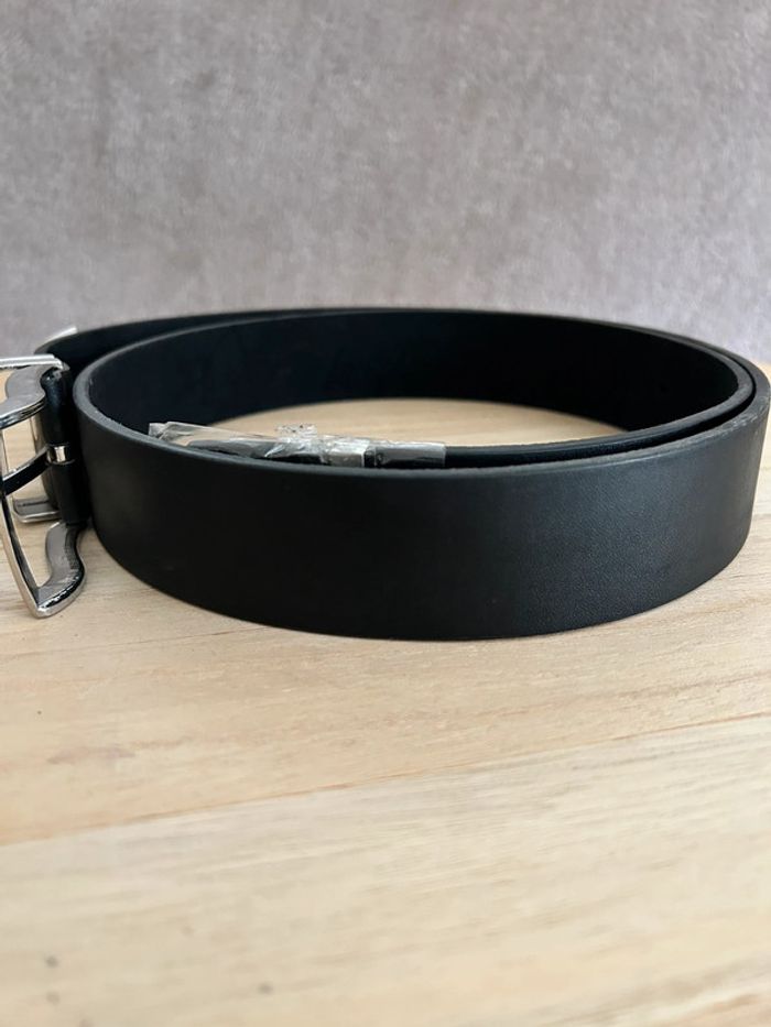 Ceinture en cuir noir taille 105 cm - photo numéro 2