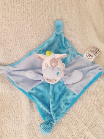 Doudou plat  vache  bleue Mots d enfants