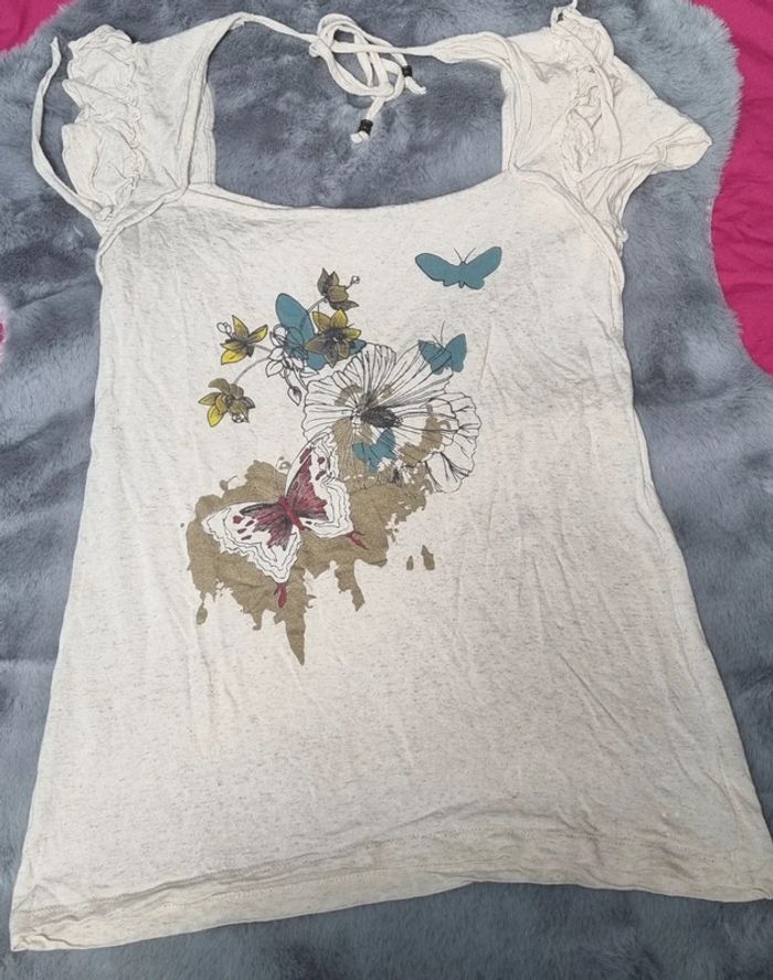 T-shirt mc papillons M Le petit baigneur