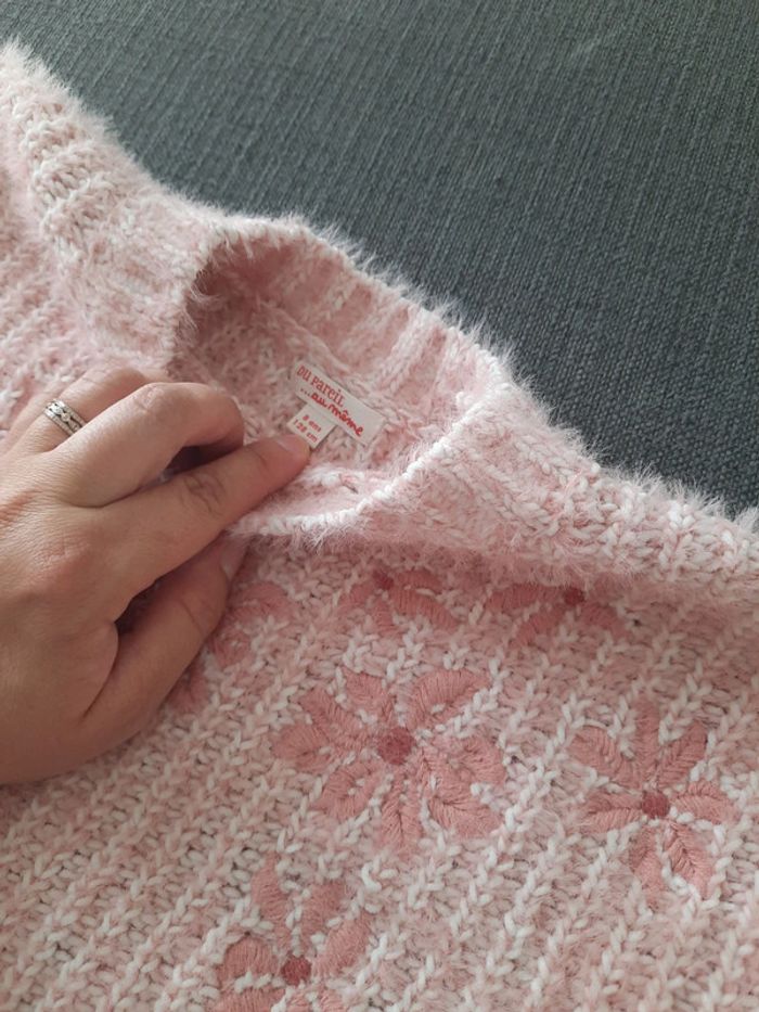 Pull rose fleuri DPAM - photo numéro 3