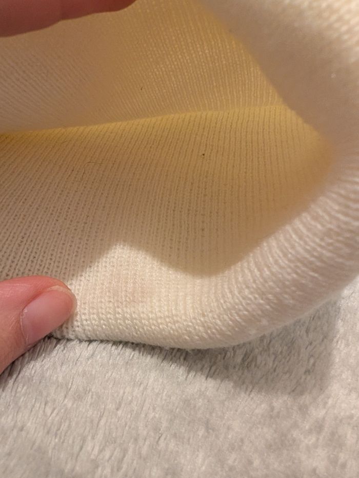 Bonnet Blanc Cassé Brodé "Paris France" Laine Acrylique Chaud T. Unique - photo numéro 3