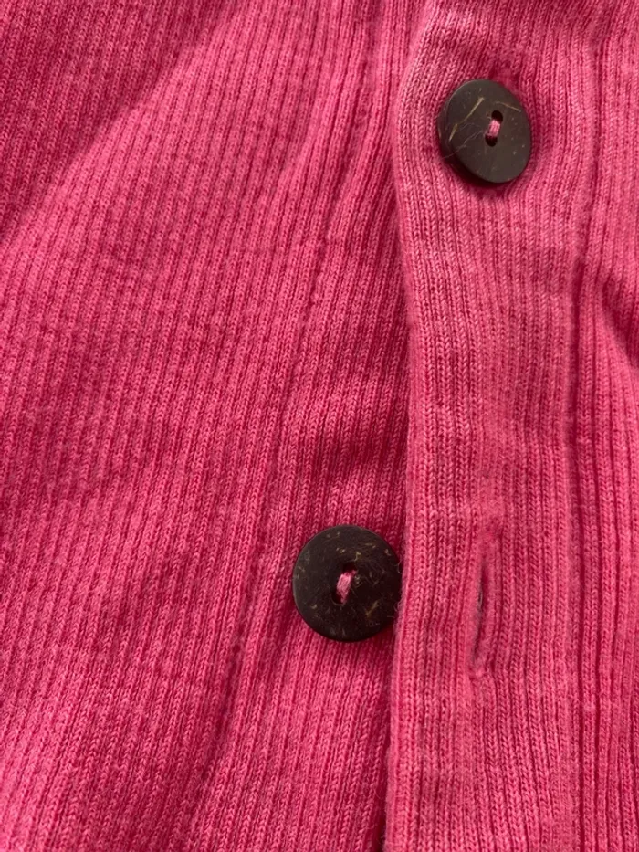 Cardigan gilet rose vif manymonths - photo numéro 4