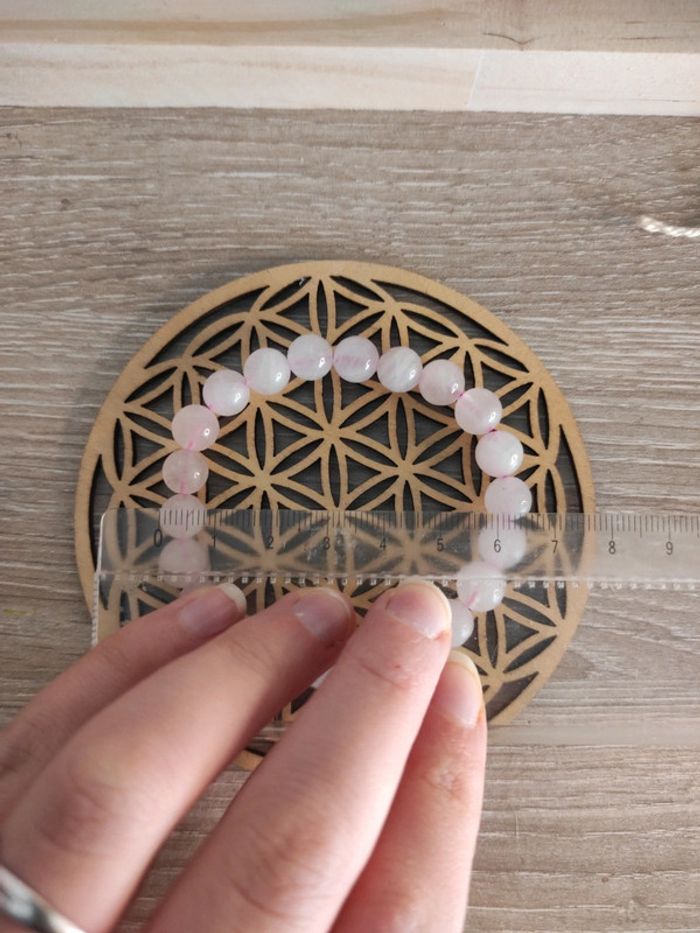 📿 Bracelet en quartz rose – Perles 8 mm (élastique) - photo numéro 4