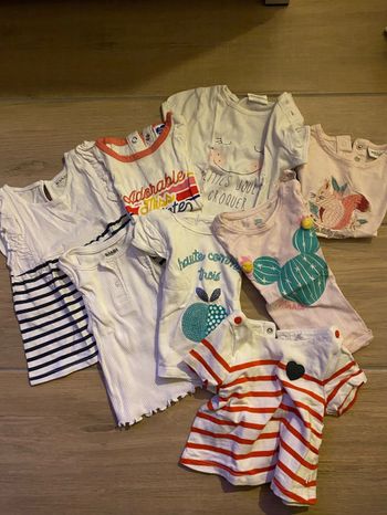 Lot tshirts bebe fille 3 mois