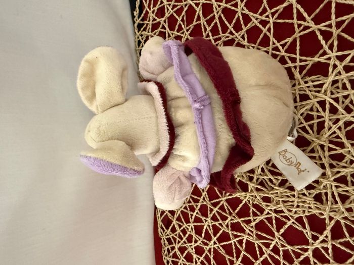 Doudou Boule BabyNat Souris. beige violette Bordeaux - photo numéro 2