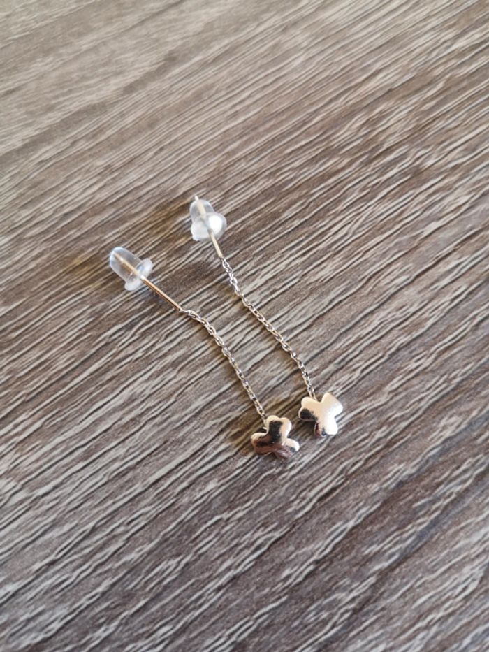 Boucles d'oreilles en acier inoxydable trèfle - photo numéro 3