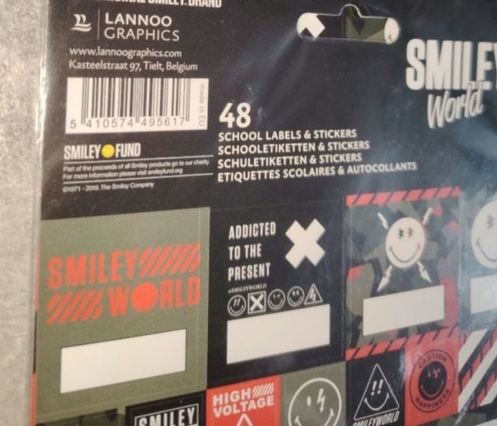 Lot 48 étiquettes scolaires smiley lannoo graphics - photo numéro 2