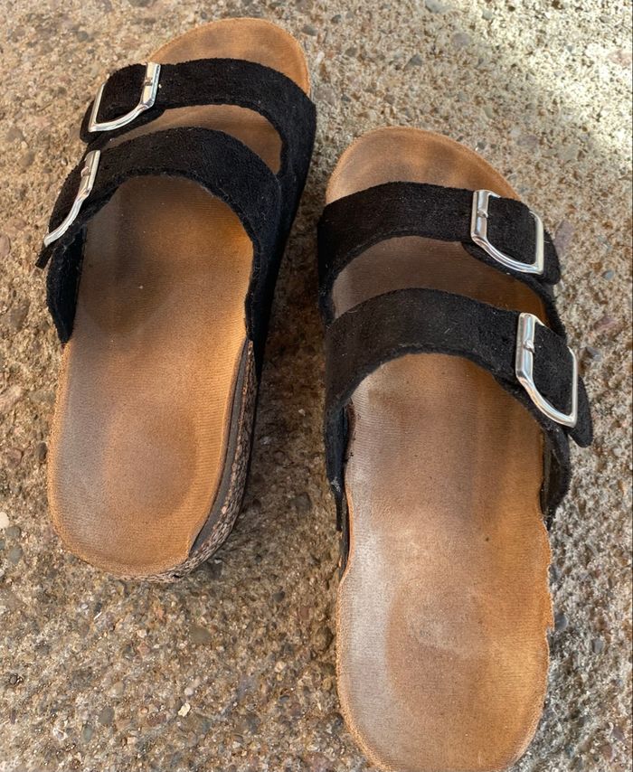 Claquette Mules Double Strap Matière Daim Femme Taille 38 - photo numéro 3