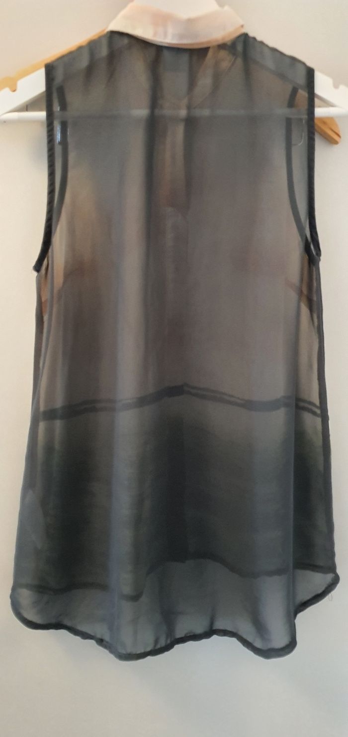 Chemise voile sans manches rock col bijou - photo numéro 2