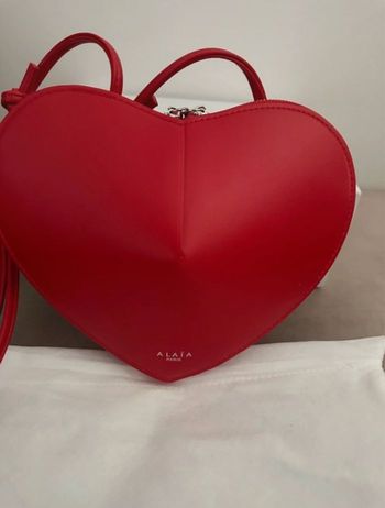Sac le coeur alaia en cuir rouge