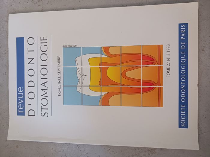 Revue d' odonto stomatologie tome 27 n° 3 septembre 1998