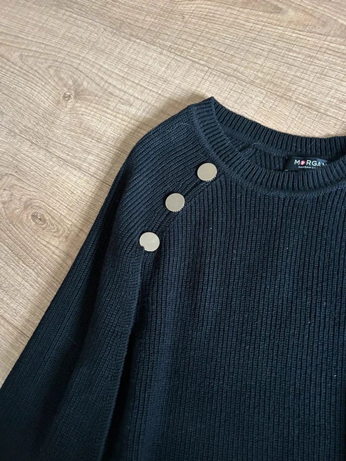 Poncho noir avec boutons dorés Morgan taille S jamais porté - photo numéro 13