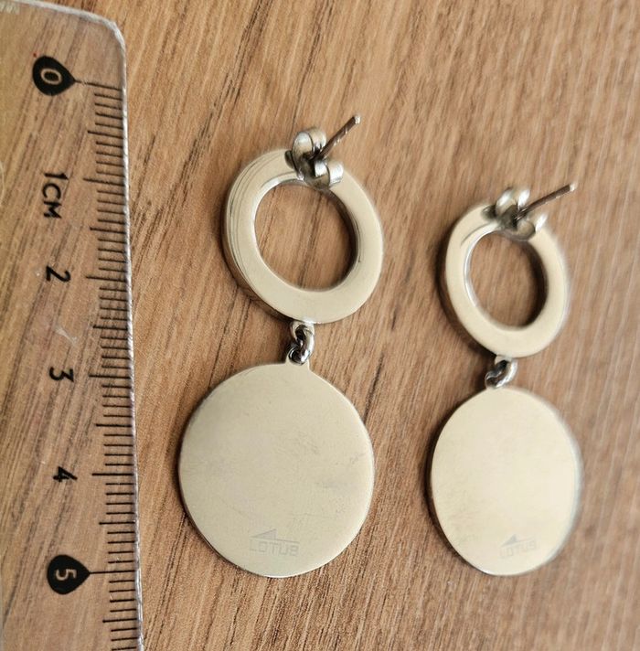 Boucles d'oreilles pendantes, argent, Lotus - photo numéro 3