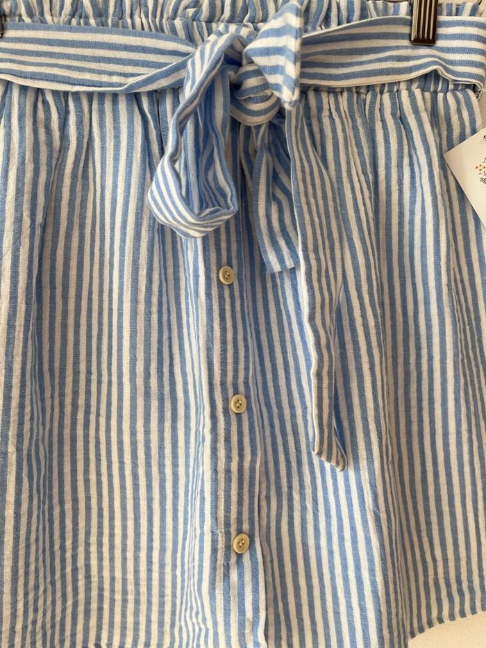 Jupe-short courte rayée en tissus - In April 1986 - Taille S/M - photo numéro 4