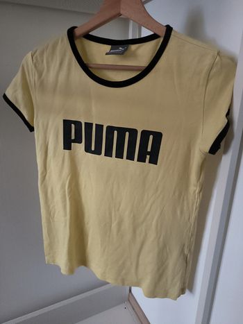 T-shirt Puma jaune coutures noires