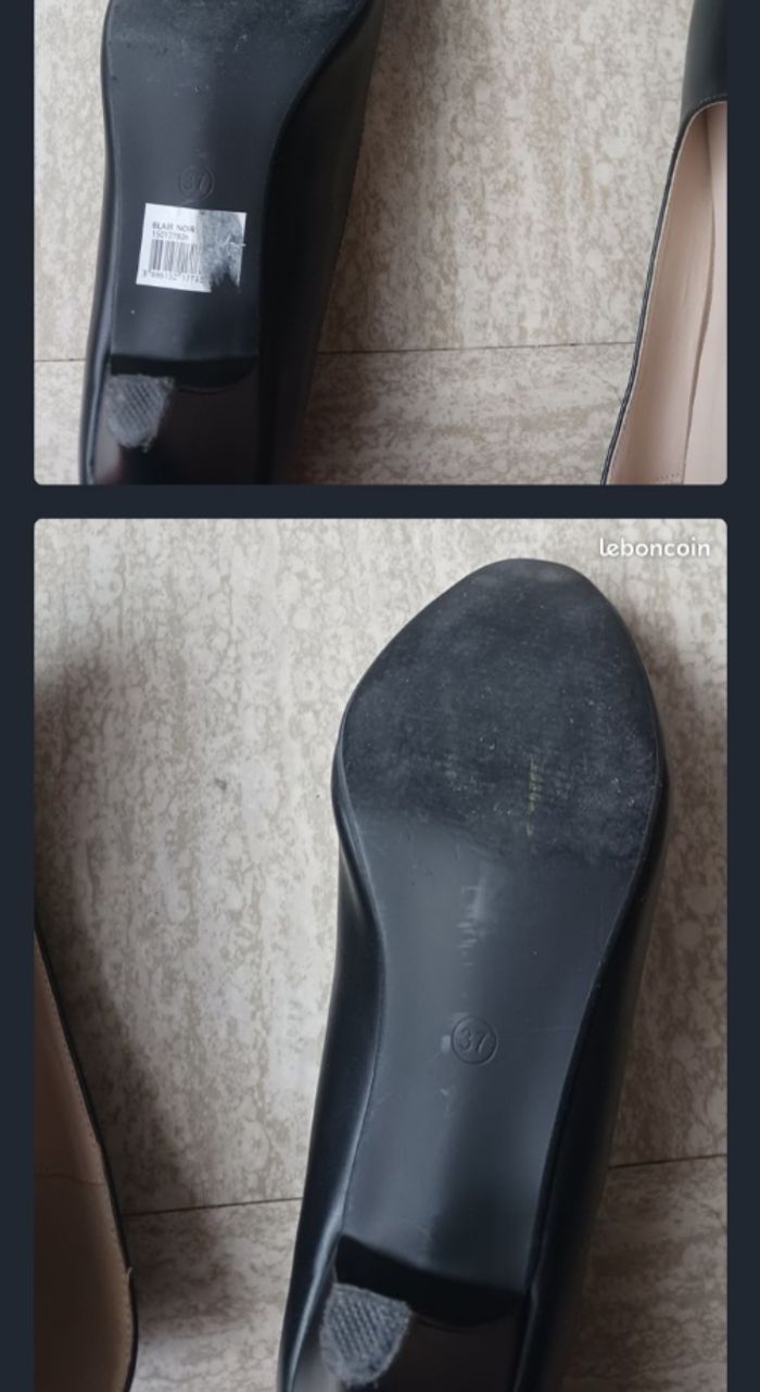 Escarpins, couleur noir, faux cuir - photo numéro 4