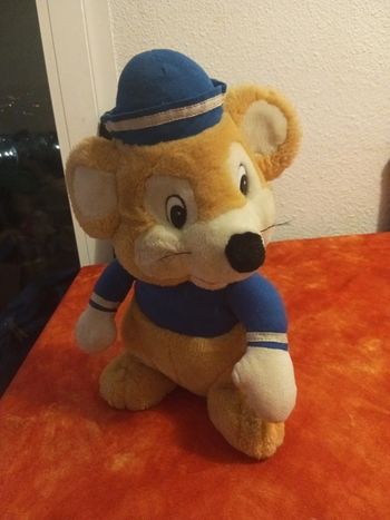 Souris vintage tenue bleu