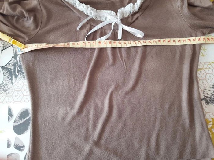 Haut marron/blanc - photo numéro 7