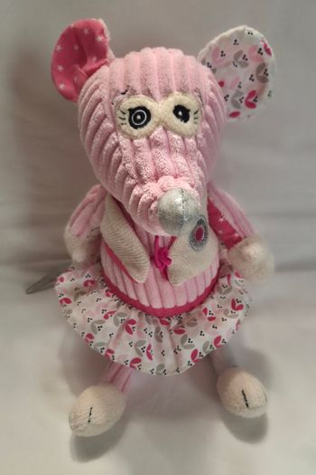 Peluche souris Coquelicos- Jupe fleuri- Deglingos 