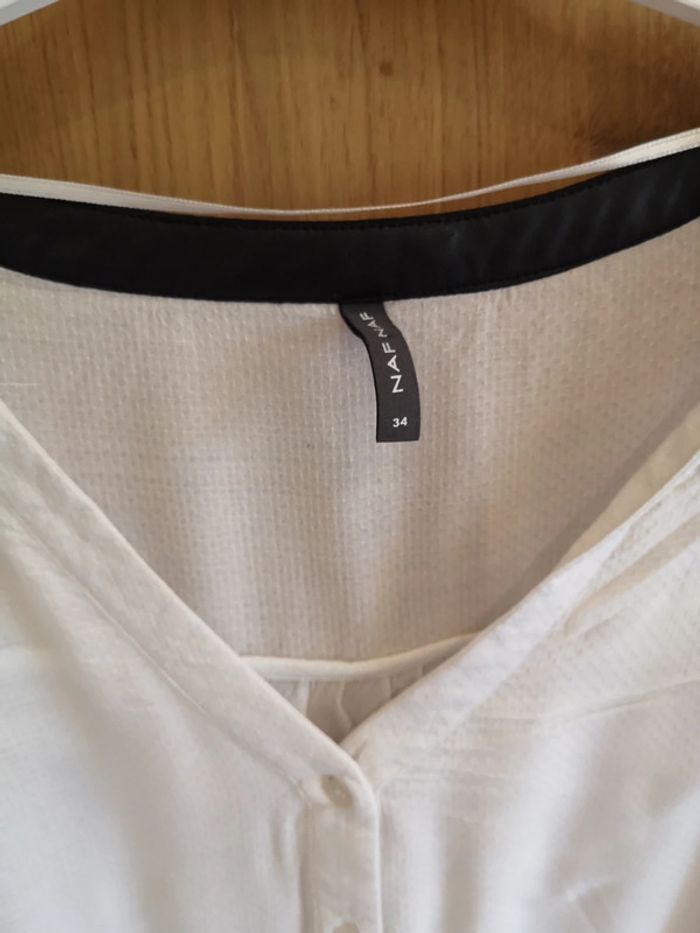 Blouse Naf naf en blanc et col noir 34 - photo numéro 5