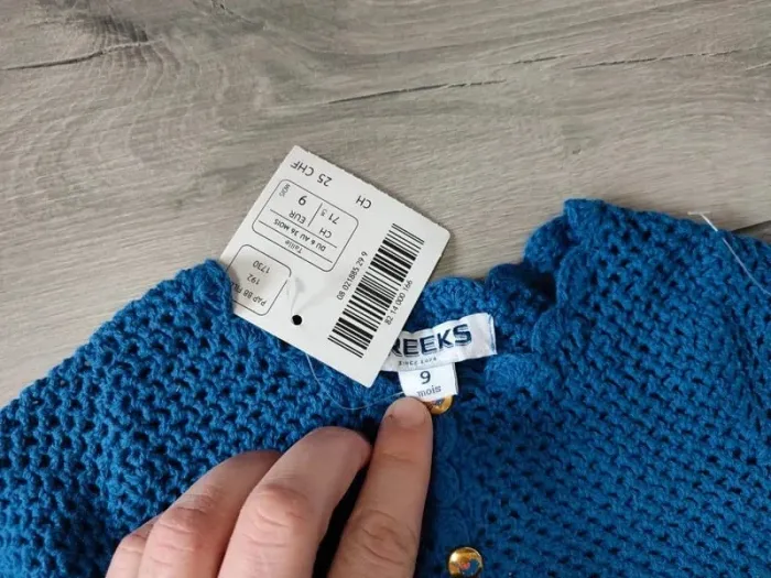 Gilet boléro creeks bleu marine neuf avec étiquette 9 mois - photo numéro 2