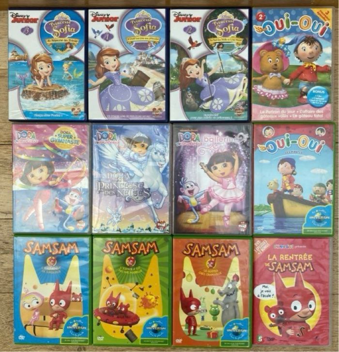 DVD enfant Dora l’exploratrice Princesse Sofia SamSam