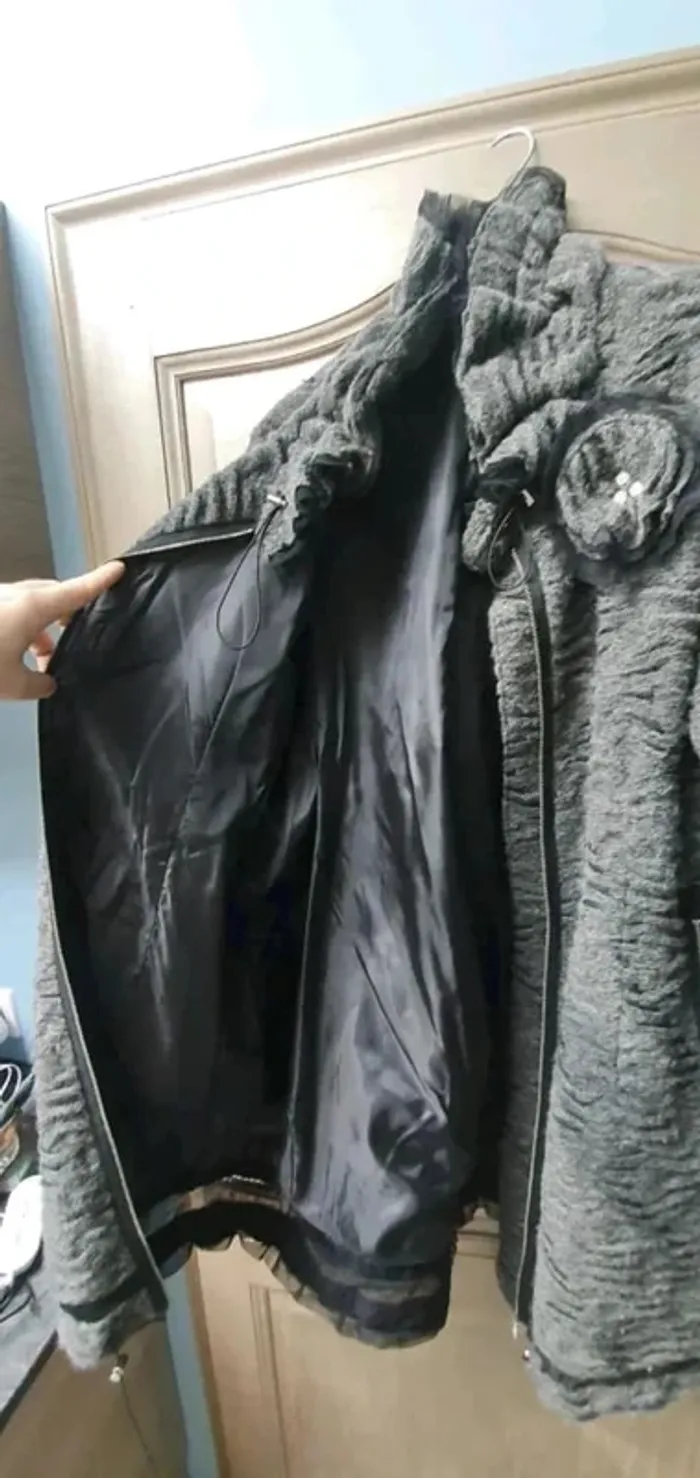 Manteau en laine Evalinka gris - photo numéro 2