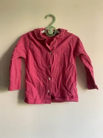 TEE shirt manches longues rose joli col 24 mois