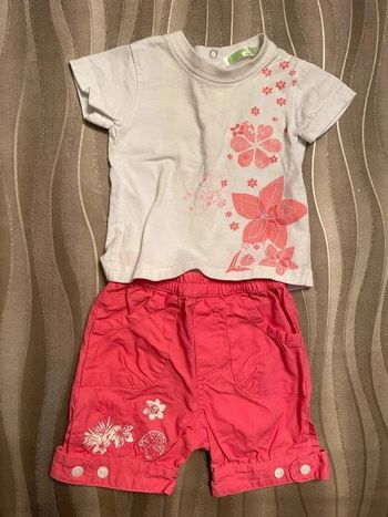 Ensemble 6 mois fille printemps été fleurs