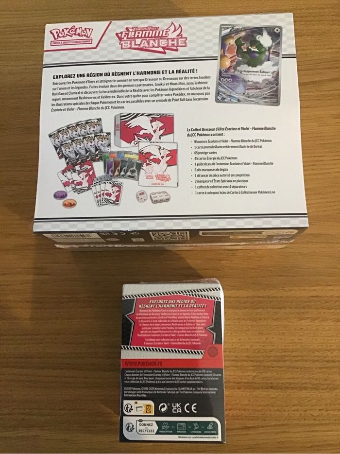 Lot coffrets cartes Pokémon Flamme blanche ETB Bundle EV10.5 15 boosters collection - photo numéro 2