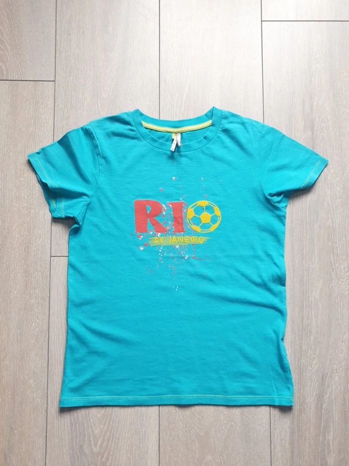 Maillot manche courte bleu. Garçon 10 ans. Marque Orchestra