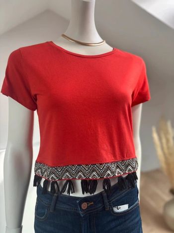 T-shirt court détails ethniques TS