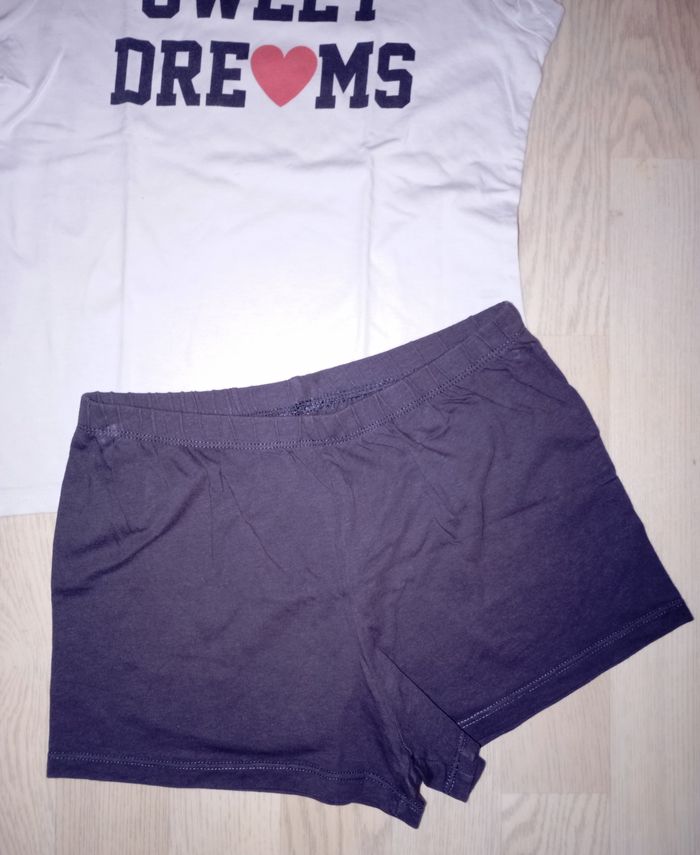 Pyjashort pyjama short en coton blanc et gris Tex 
T. 9-10 ans - photo numéro 3