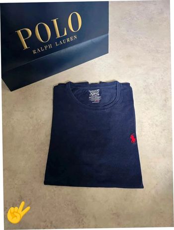 Tee-shirt Ralph lauren S coupe col rond bleu Homme Men tee25