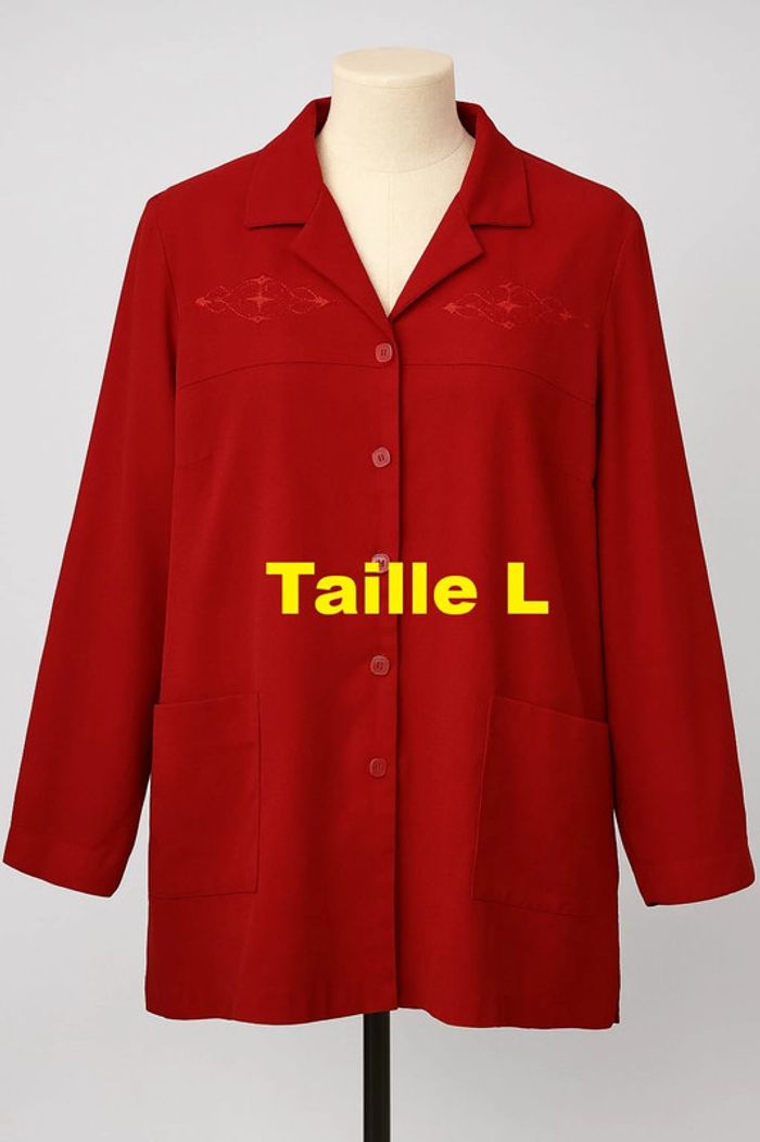 Veste en velours doux rouge Grandiose Taille L