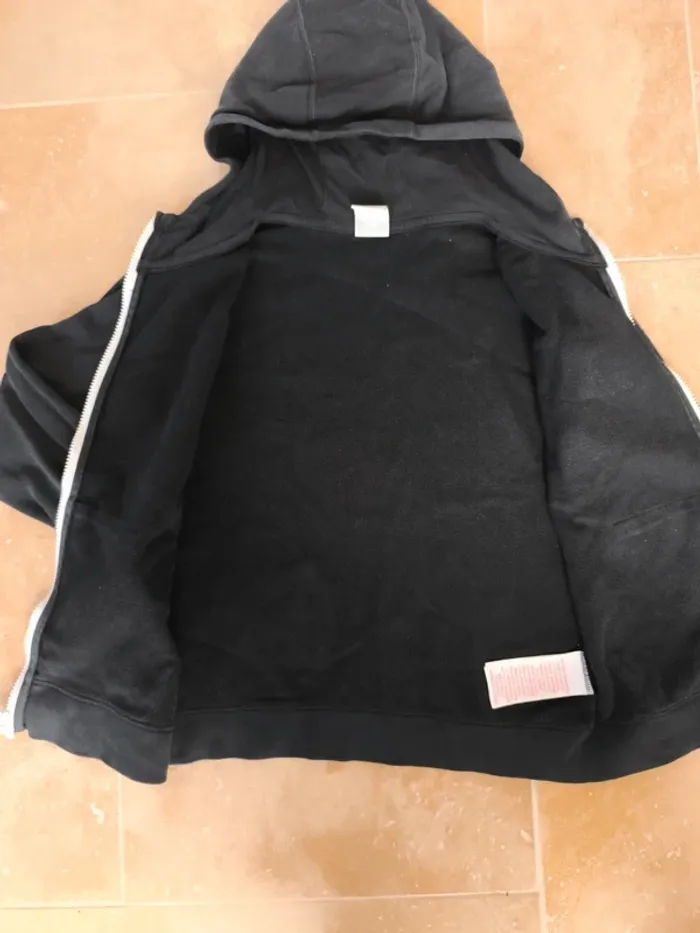 Sweat capuche zippé garçon noir et blanc L 147-153cm excellent état TradeMark 1972 swoosh - photo numéro 6