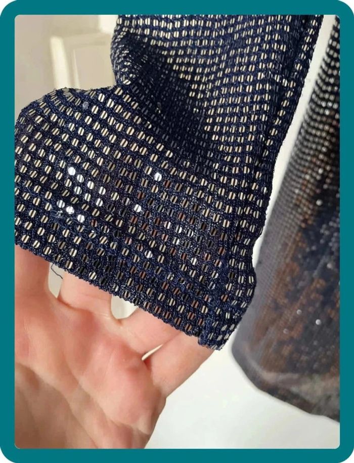 Mini robe à paillettes bleue - photo numéro 2