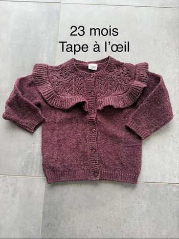 Gilet bordeaux 23 mois tape à l’œil 