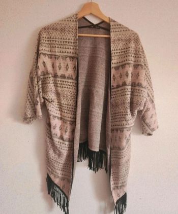 Gilet kimono femme S Teddy Smith – multicolore – franges – bon état