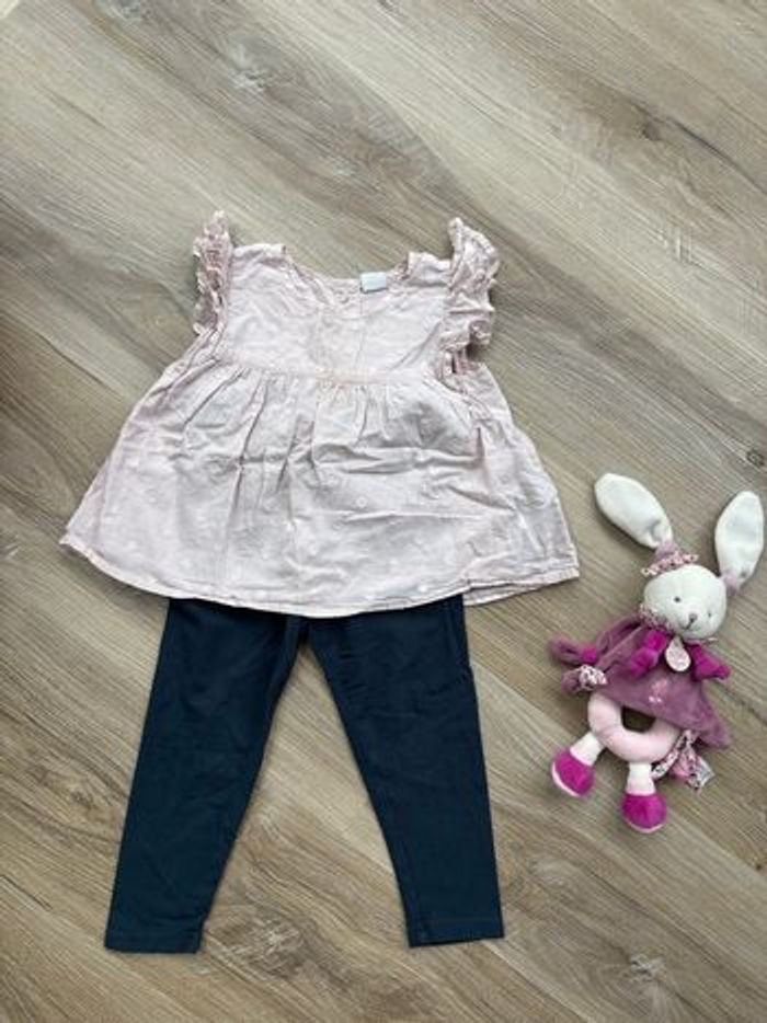 Ensemble blouse + legging taille 24 mois - photo numéro 2
