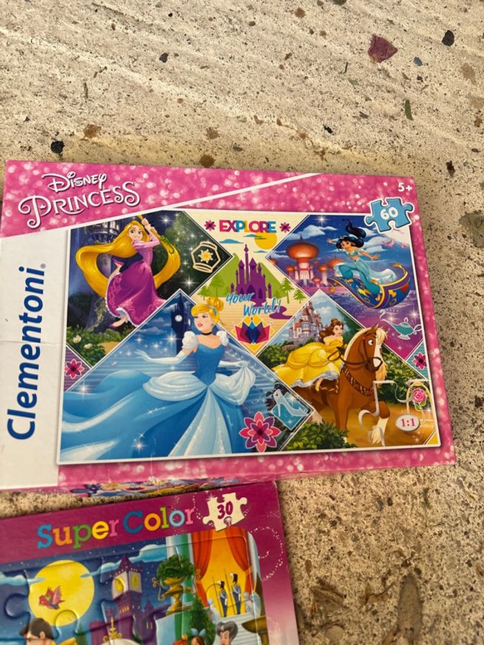 Lot 3 puzzles + 1 mémo princesses - photo numéro 3